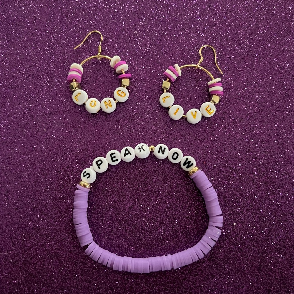 Taylor Swift Friendship Bracelet + Earrings set - Speak Now